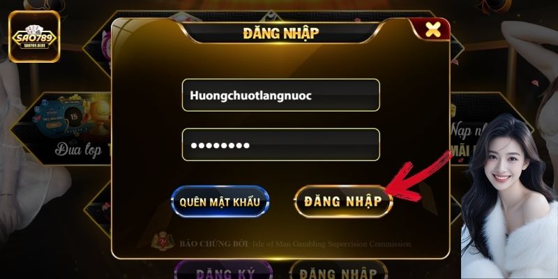 Click vào mục đăng nhập để truy cập vào cổng game