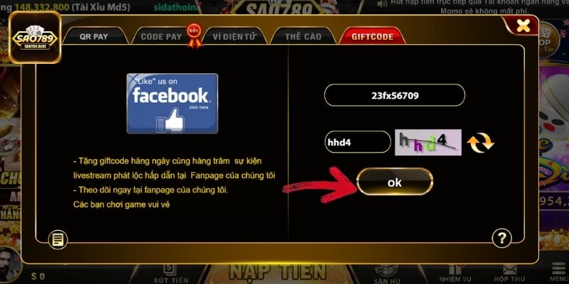 Nhấn vào mục OK để hoàn tất giao dịch